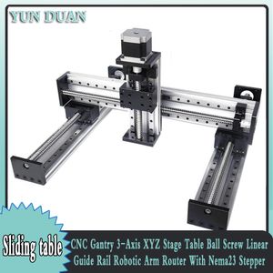 CNC GANTRY 3 AXIS XYZ TABLE STAGE VIS BALLE Guide linéaire Rail Router Robotic Ara