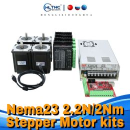 Kit CNC 2.2N / 2NM 3A NEMA 23 57 x 82 mm / 76 mm moteur pas à pas TB6600 DM542 DM556 Driver + 350W Alimentation Mach3 Contrôleur Carte de contrôleur