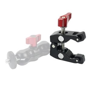 CNC Magic Arm Dual Ball Head Bracket 360 Swivel 1/4 Tripod Mount Lock Knob Light Stand voor GoPro Monitor Flash SLR Camera Clamp