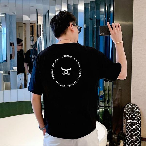 Cnemai nova camiseta feminina masculina marca de moda carta impressão hip-hop estilo coreano camiseta ins tendência all-match casal manga curta 2254i