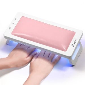 Séchante à ongles LED CNHIDS UV avec oreiller en cuir pour le salon de manche Chareau de manucure Équipement de lampe de séchage pliable 231227