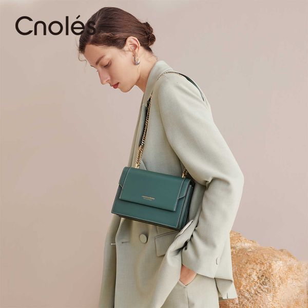 Sac de créateur Cnoles vert véritable sacs Designers femmes messager s femmes en cuir bandoulière sac à bandoulière sac à main Bolsa