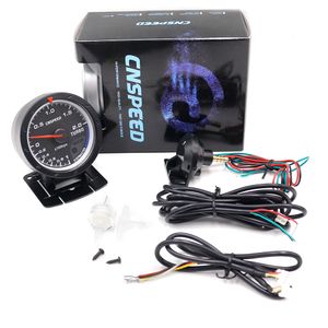 CNSPEED 60MM Racing Car Turbo Boost jauge Éclairage BAR Black Face Auto Boost jauge