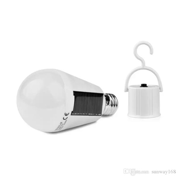 CNSUNWAY Camping Rotatif Réverbère Solaire Alimenté Panneau Camp Portable Puissance Tente Ampoule Jardin Suspendu Lampe Extérieure 7W Étanche IP65 E27