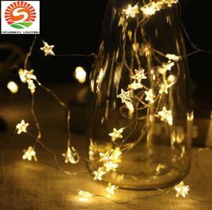 CNSUNWAY Lumières De Noël Star Snow String Light Blanc Chaud 2M 20LEDs Fil De Cuivre Home Party Décoratif Xmas Strings éclairage