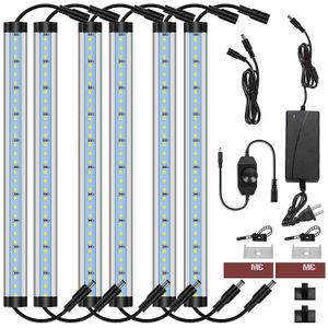 CNSUNWAY Kit de lumières LED pour armoire à brancher avec fil 12 V, éclairage sous armoire à intensité variable avec interrupteur pour étagère de cuisine, comptoir 30,5 cm, lumière du jour 5000 K Blanc