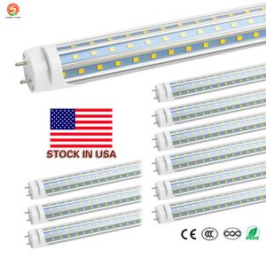 CNSUNWAY LED T8 Buizen D-vormige Triplex Rij 4FT LED-verlichting 60W SMD2835 LED Fluorescerend verlichtingslampen Transparent Cover + US Stock