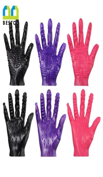 co 18 Guantes sexuales GSpot Masaje Consoladores para dedos Masturbación Vagina Orgasmo Estimulador de clítoris Juguetes eróticos para adultos para mujeres Parejas E2429751