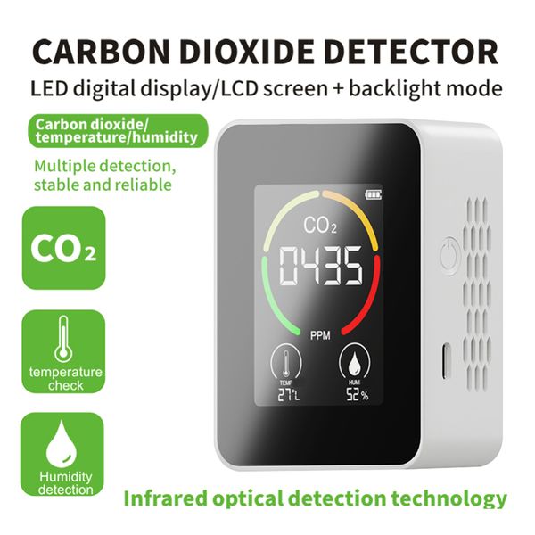 Détecteur d'air CO2 testeur de dioxyde de carbone analyseur de qualité de l'air Production agricole maison serre moniteur CO2 capteur mètre