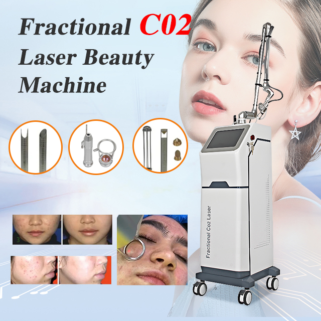 CO2 fractional laser machine skin rejuvenation 10600nm wavelength 60W mental rf tube strong energy