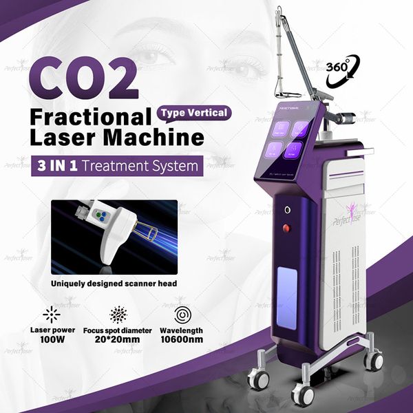 Máquina fraccional con láser de CO2 para rejuvenecimiento y estiramiento de la piel Dispositivo de estiramiento facial con láser fraccional de CO2 para tratamiento coherente del acné de 100 W EE. UU.