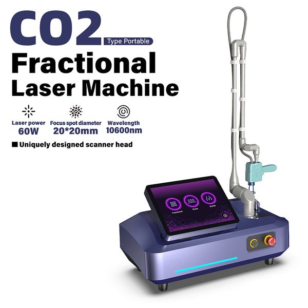 Machine laser CO2 resurfaçage de la peau resserrement vaginal élimination des pigments salon dispositif laser CO2 fractionné FDA60w puissance 2 ans de garantie