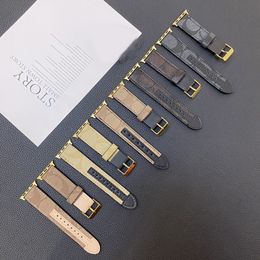 COAC Gold Connector Designer Watch Band for Smart Watch UTRA2 45mm 38mm 42mm 49 mmleather iwatch fashion wowan bracelet Stracts for Apple Watch Band