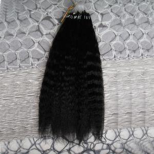 Grof Yaki 100% Menselijk Haar 100s Loop Micro Ring Machine Made Remy Hair Extension100G Kinky Straight Braziliaans Maagdelijk Haar