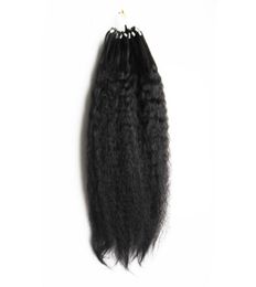 Grossier Yaki Boucle Cheveux Humains Grade 8a Micro Boucle Anneau Extensions de Cheveux Faisceaux de Cheveux Humains Yaki Extensions Droites 100gpc 10quot9563641