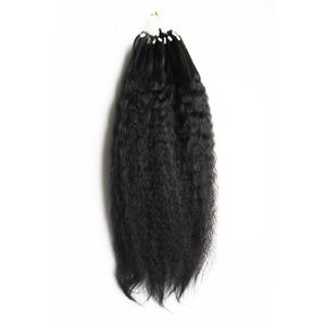 Grof Yaki Loop Menselijk Haar Grade 8A + Micro Loop Ring Hair Extensions Menselijk Haar Bundels Yaki Rechte Extensions 100g / PC 10 