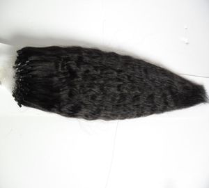 Cheveux humains à micro-perles de Yaki grossières 100g Kinky Droits naturels Boucle de cheveux Naturels Micro Bague Véritable Extensions de cheveux Voyants 100s 10 