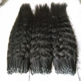 Grof Yaki Micro Loop Hair Extensions 300g Kinky Straight Micro Loop Ring Haarverlenging 300s Yaki Micro Bead Hair Extensions