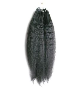 Grof Yaki Micro Loop Human Hair Extensions 100g Kinky Straight Micro Loop Ring Haar Hoogtepunt Kleur Remy micro kraal extensions8645098