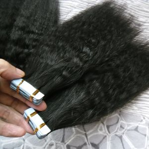 Grof Yaki-tape Hair Extensions 200g Skin Inslagband Hair Extensions 80 stks Kinky Rechte Tape in Menselijk Hair Extensions