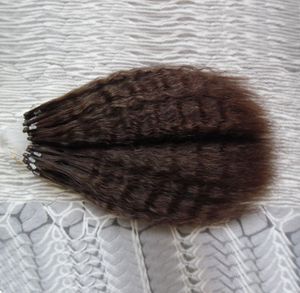Yaki grossier non transformés cheveux vierges brésiliens Micro boucle anneau 100 Extension de cheveux humains crépus droites 100spack9224178