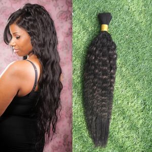 Coarsely Bulk Hair for Braiding 1 Bundles Kinky Straight Human Hair Bulk Braiding no Weft Afro Kinky Straight 100% Human Hair