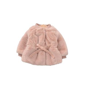 Abrigo -015 2021 moda invierno bebé niña niños prendas de vestir niñas nacidas dulce chaqueta cálida abrigos