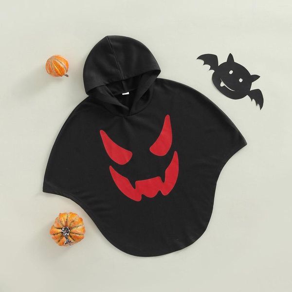 Manteau 1-6T pour bébé garçon, cape à capuche pour Halloween Cosplay, avec imprimé fantôme Grimace, atmosphère effrayante, veste de Costume de fête ample