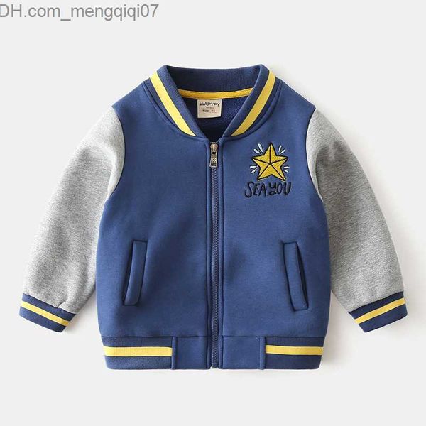 Abrigo 2023 Otoño Invierno abrigo para niños bordado estrella letra cremallera uniforme de béisbol parche trabajo algodón grueso abrigo para niños Z230719