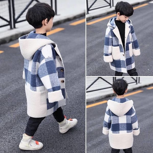 Abrigo Otoño Invierno Niños Sudaderas con capucha chaqueta niñas para 4 13 años Niños pequeños de manga larga a cuadros Casual Tops Outwear s ropa 220927