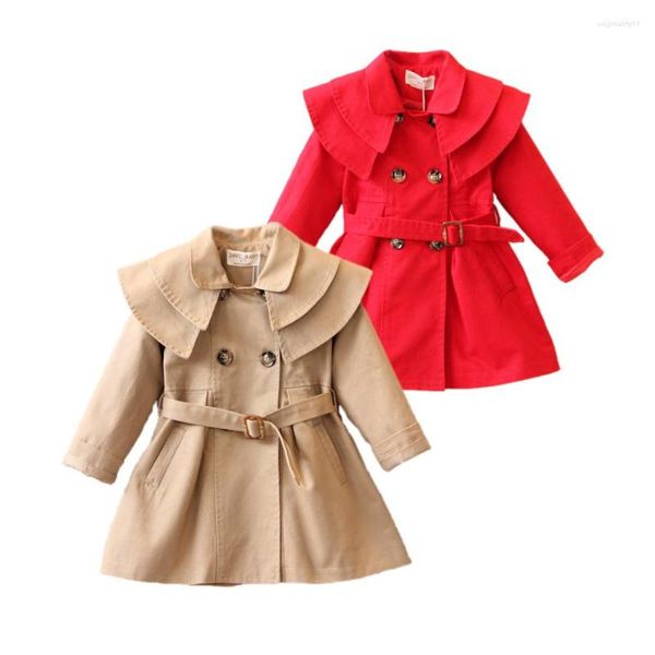 Manteau bébé fille Trench veste européenne en coton solide pour 1-6 ans filles enfants vêtements d'extérieur pour enfants vêtements