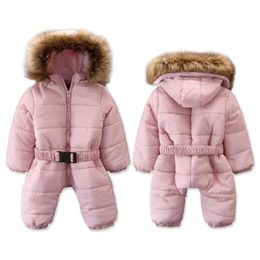 Manteau d'hiver pour bébés filles et garçons, doudoune, combinaison chaude à capuche, vêtements pour enfants, tenue une pièce, vêtements d'extérieur, combinaison de neige 6M3Y