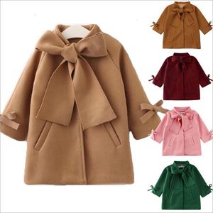 Manteau bébé filles hiver automne veste en laine infantile Noël enfants coupe-vent avec grand Bownot vêtements enfant en bas âge vêtements 221125