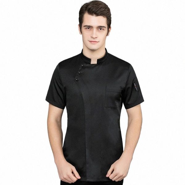 Abrigo para hornear Chef Sushi Shop Ropa de trabajo Ropa Restaurante Cocina Uniforme Mujeres Hombres Chaquetas de cocina Servicio de comida Cocinero Camisas B3Zf #