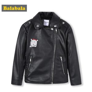 Manteau Balabala enfants filles PU cuir Biker veste enfant en bas âge fille Moto veste enfants enfants veste hiver manteau vêtements d'extérieur vêtements LJ2