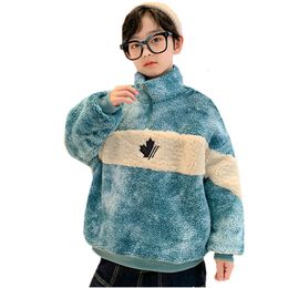 Manteau garçons Patchwork laine vêtements d'extérieur pour enfants coréen épaissi grand adolescent hiver vestes en laine 5 7 8 9 10 11 12 13 14 ans 230926