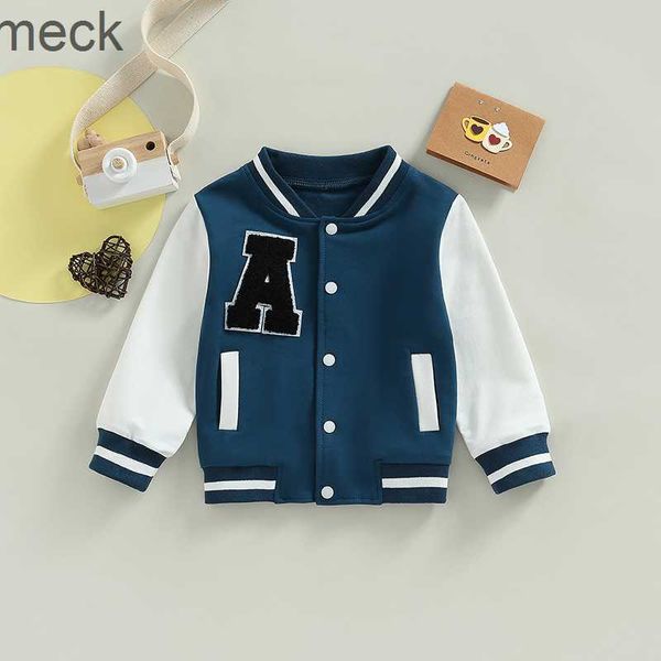 Abrigo Niños chaquetas de béisbol para niños bebés niñas prendas de vestir exteriores patrón de letras botones de manga larga abrigo delantero primavera otoño ropa para niños