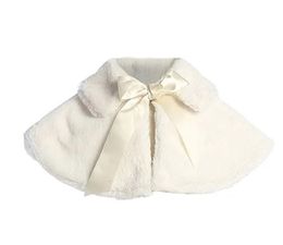 Cappotto Bambini nati ragazza mantello di pelliccia infantile formale principessa mantello bambino peluche mantello bambini vestito nero mantello damigelle Boleros 3m-8t 231219