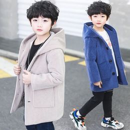 Manteau manteau en laine enfant garçon à capuche coton rembourré mode 414 ans 230926