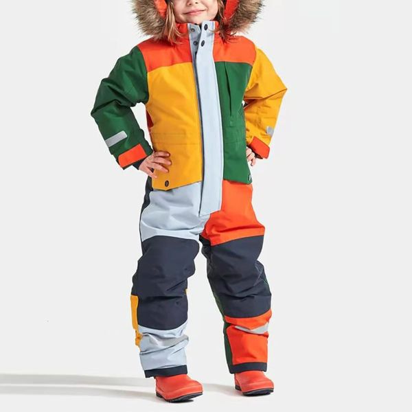 Manteau enfants Ski combinaison Ski costume garçons filles automne hiver coupe-vent chaud extérieur polaire veste pantalon enfants Ski snowboard costume 231204