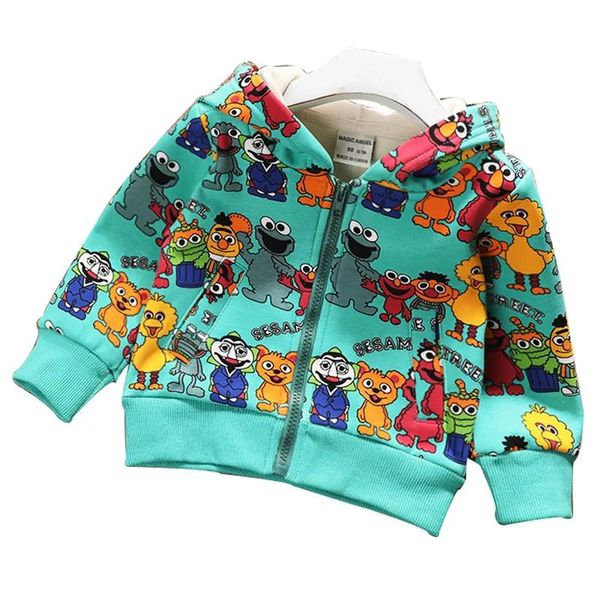 Manteau automne hiver enfants vêtements garçons vestes enfants à capuche fermeture éclair chaud bébé mode dessin animé Elmo manteau infantile coton sweats à capuche pour fille 20