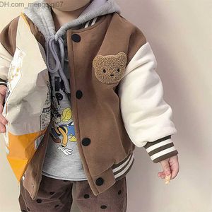 Manteau mode bébé garçons veste de baseball printemps et automne préscolaire enfants épais manteau filles sport manteau 0-3Y enfants manteau Z230719