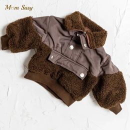 Manteau mode bébé fille garçon polaire veste patchwork infantile enfant en bas âge enfant chaud hiver enfant mouton comme vêtements d'extérieur 17Y 231109