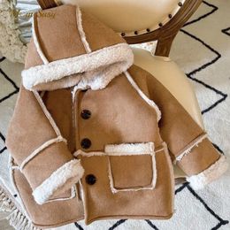 Manteau mode bébé fille garçon chaud polaire à l'intérieur de la veste hiver infantile enfant en bas âge fausse fourrure dans un vêtements d'extérieur 17Y 231013