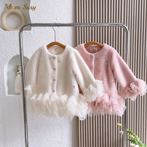 Manteau mode bébé fille princesse fausse fourrure veste coton rembourré hiver enfant en bas âge adolescent enfant dentelle vêtements d'extérieur chauds 314Y 231009