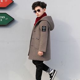 Manteau de mode col de fourrure en laine pour garçons automne hiver décontracté épaissi chaud vêtements d'extérieur vêtements pour enfants hauts coréens 412 Y 230926