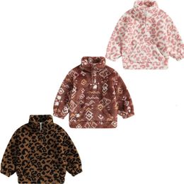 Manteau FOCUSNORM 3 7Y hiver enfant en bas âge enfants filles garçon vêtements d'extérieur chaud flou à manches longues léopard Vintage imprimé fermeture éclair sweat veste 230928