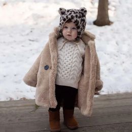 Manteau filles fausse fourrure veste mode enfants laine artificielle manches longues automne hiver enfants ours en peluche vêtements TZ356 231113