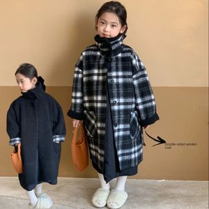 Manteau en laine double face pour filles, vêtements chauds et longs pour bébés filles, veste d'hiver 2023, 231009
