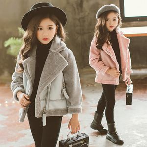 Abrigo Niñas Invierno Piel Sintética Cálido Niños Casual s Niños Ropa Overwear 220927